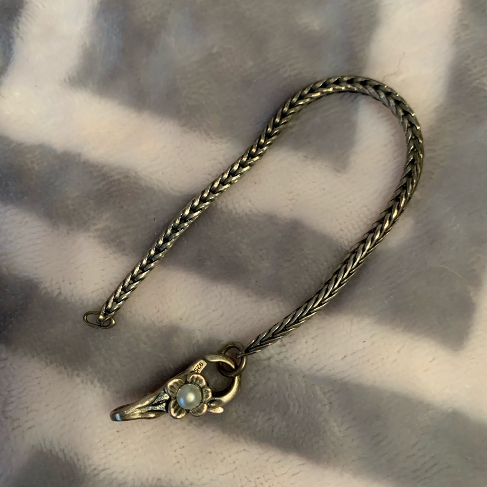 Trollbead Bracelet and Pearl Flower Clasp